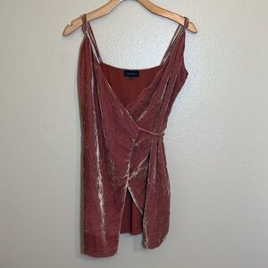 Majorelle Pink Wrap Spaghetti Strap Mini Dress